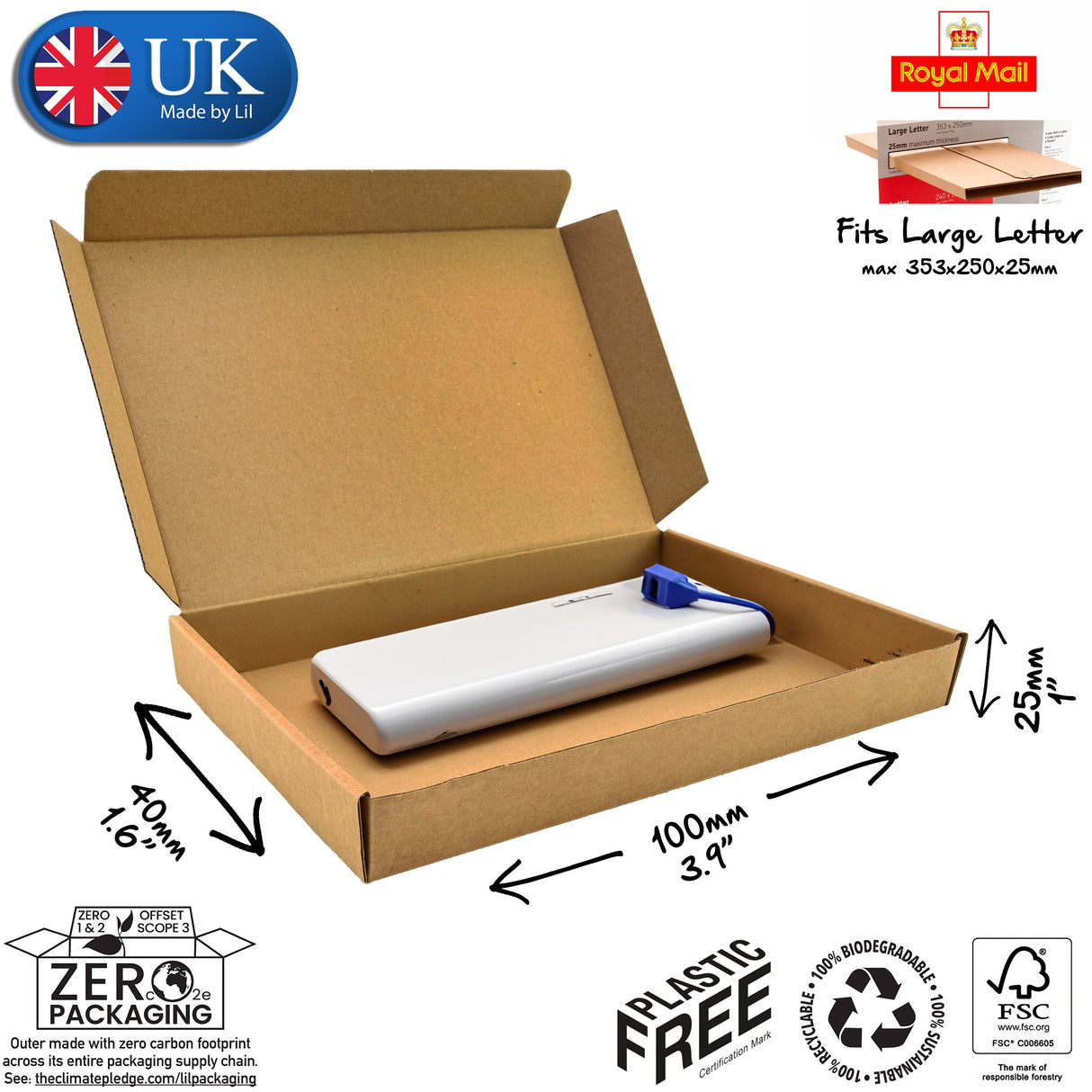 10x4x2.5cm Cardboard Postal Box