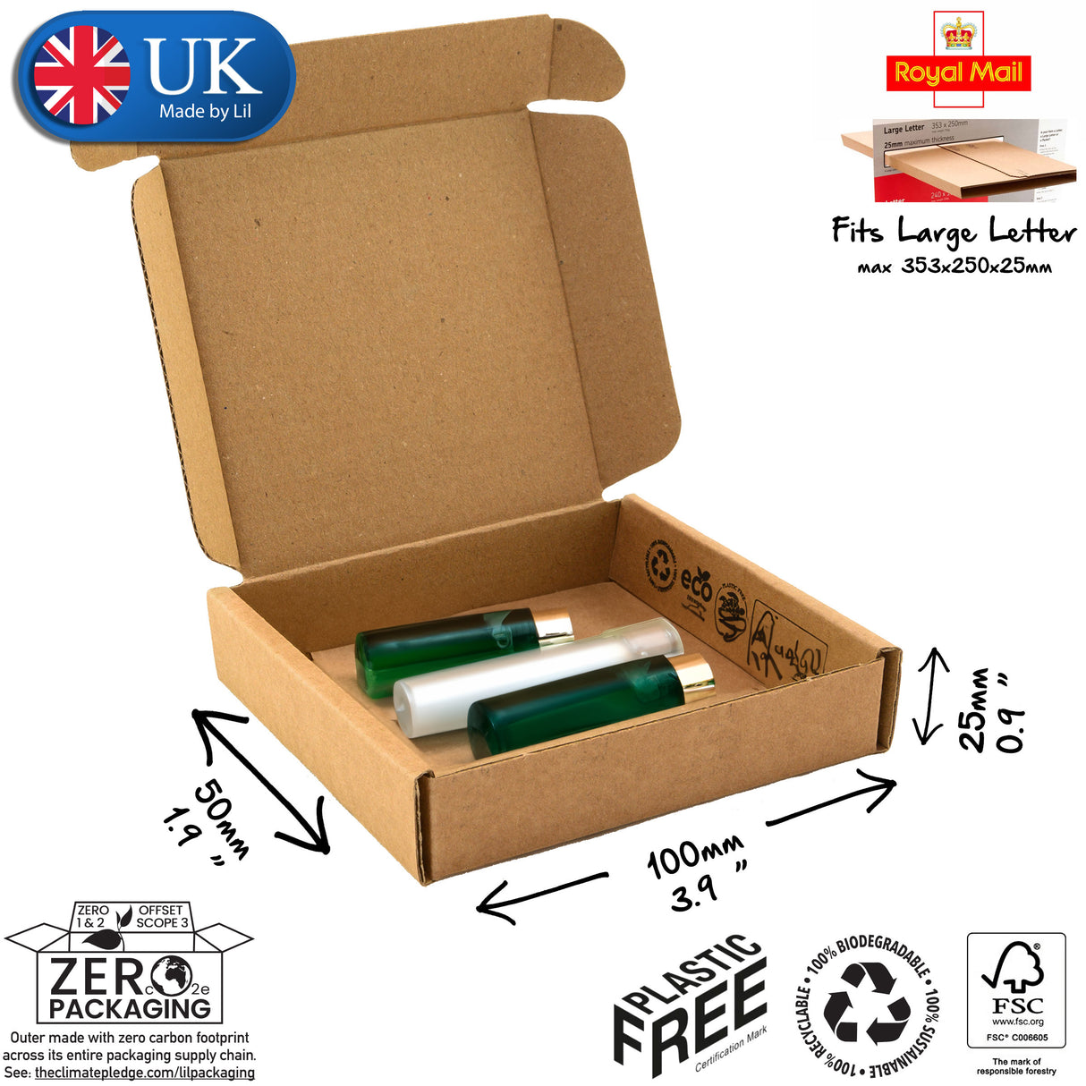 10x5x2.5 cardboard postal box