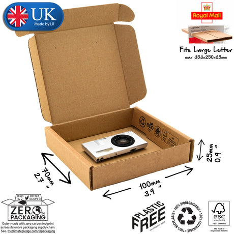 10x7x2.5 cardboard postal box