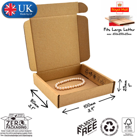 10x8x2.5 cardboard postal box