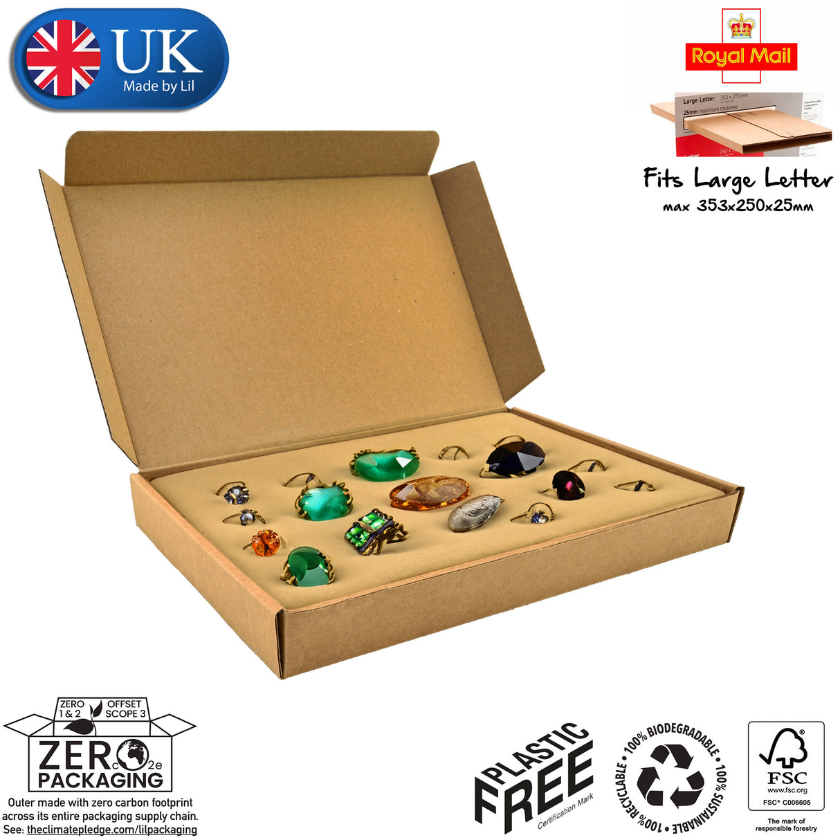 11x3x2.5cm cardboard postal box for jewellery