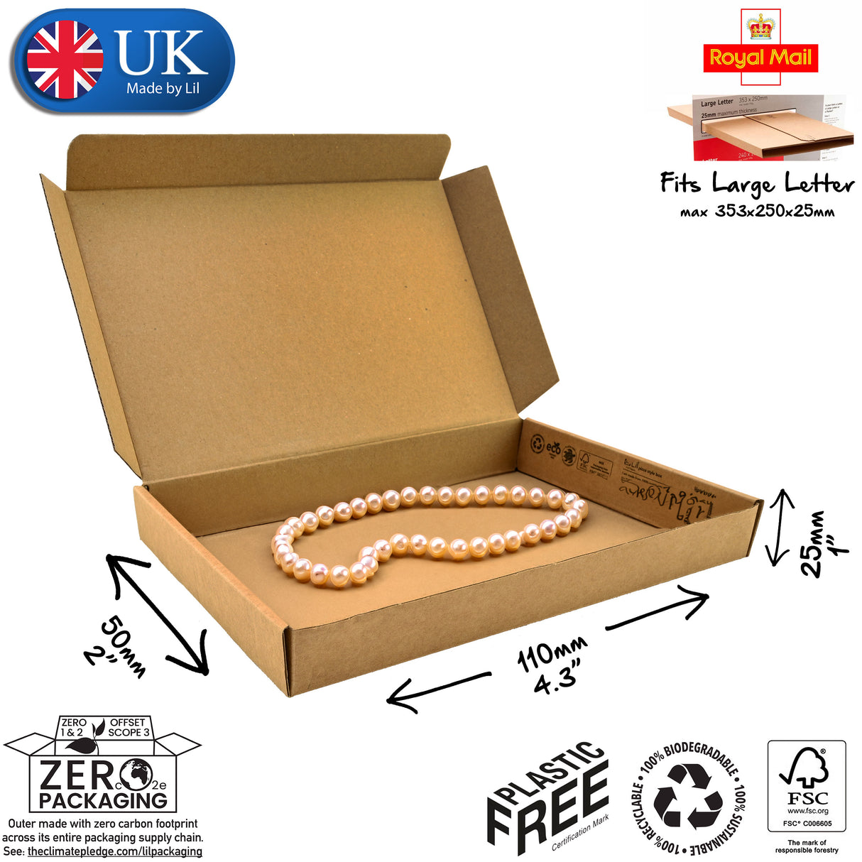 11x5x2.5cm Cardboard Postal Box