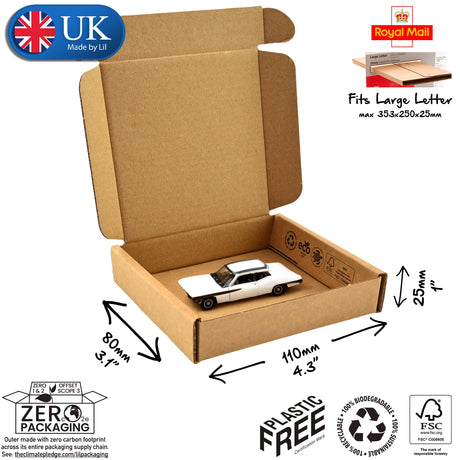 11x8x2.5 cardboard postal box