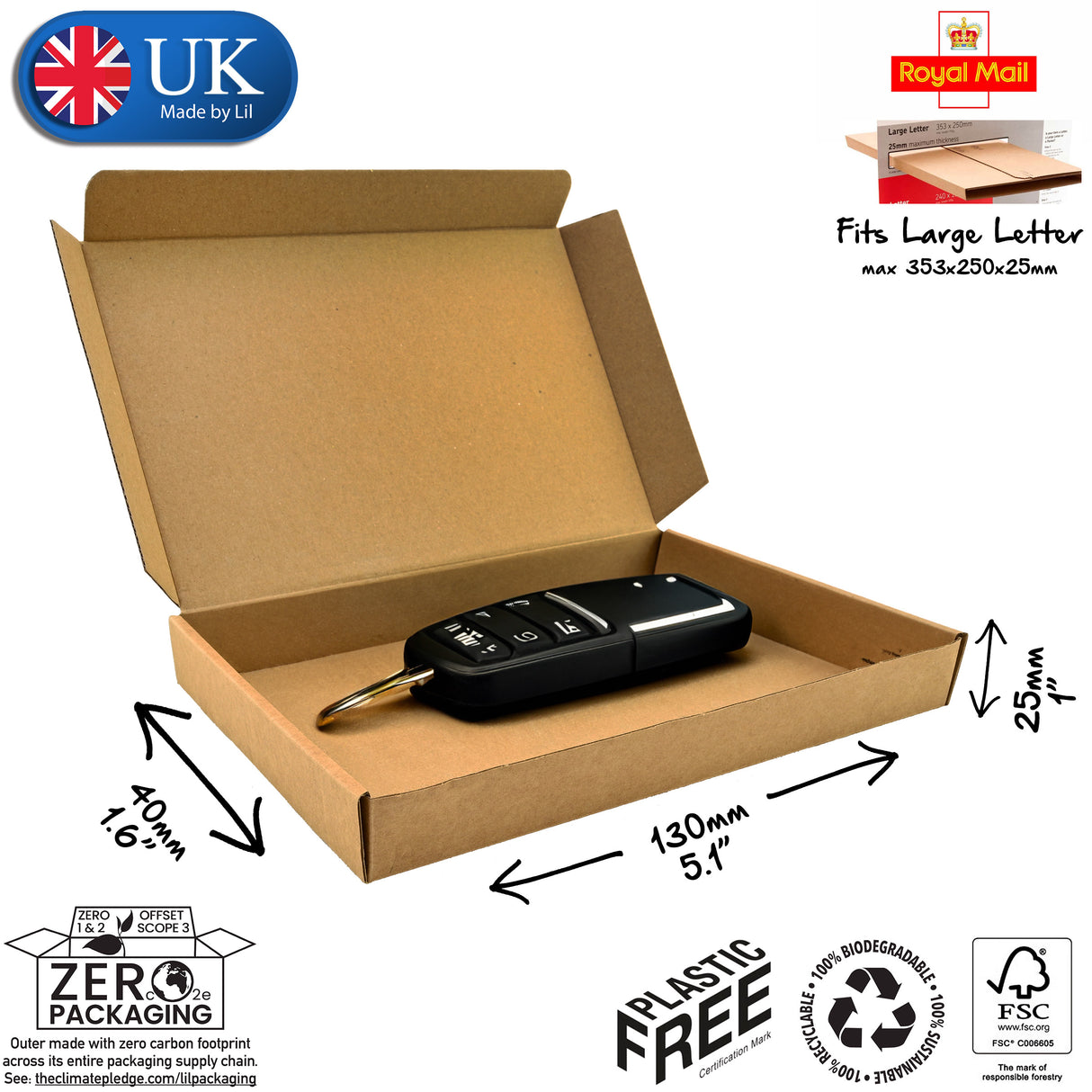 13x4x2.5 cardboard postal box