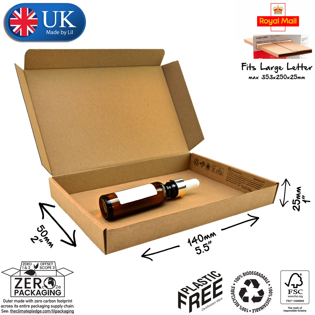 14x5x2.5cm Cardboard Postal Box