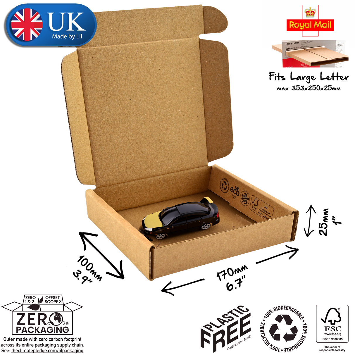 17x10x2.5cm Cardboard Postal Box