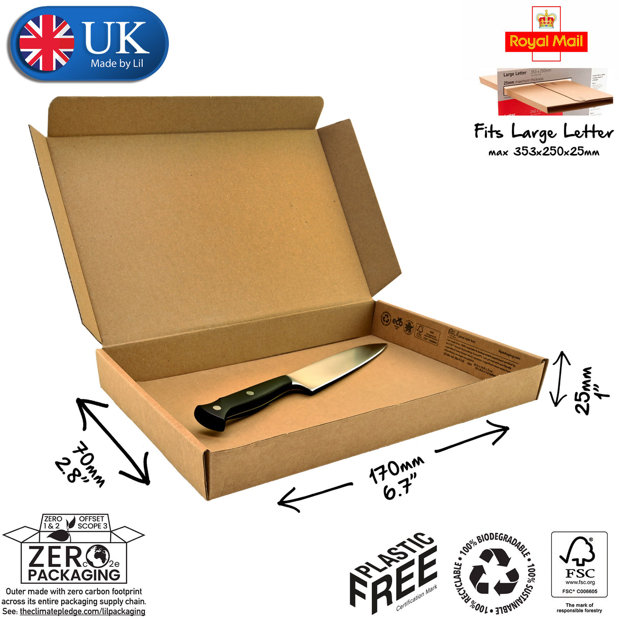 17x7x2.5 cardboard postal box