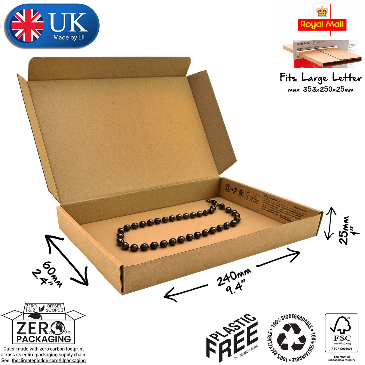 24x6x2.5 cardboard postal box