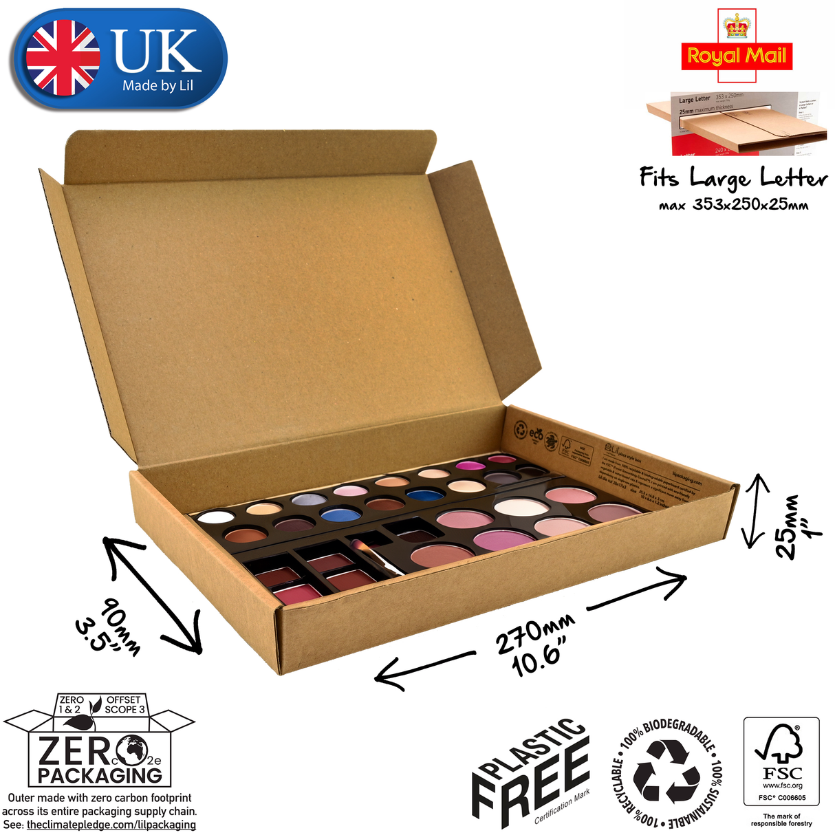 27x9x2.5 cardboard postal box