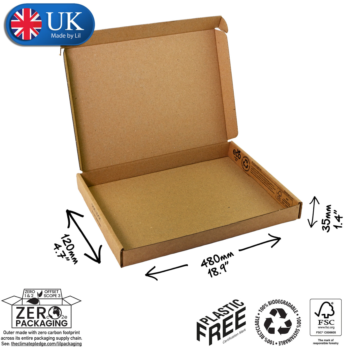 48x12x3.5cm Cardboard Postal Box