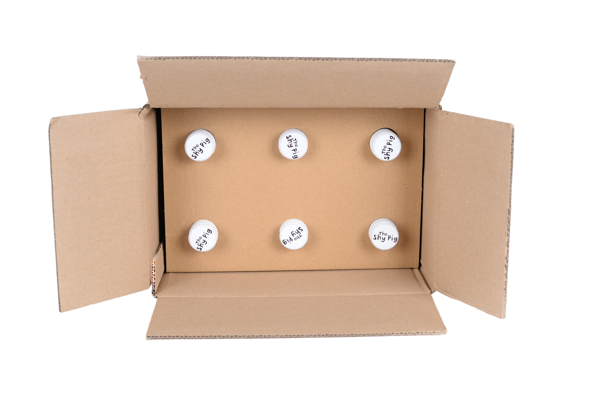 6 Bottle Packaging Box with Integrated Dividers & Neck Protectors