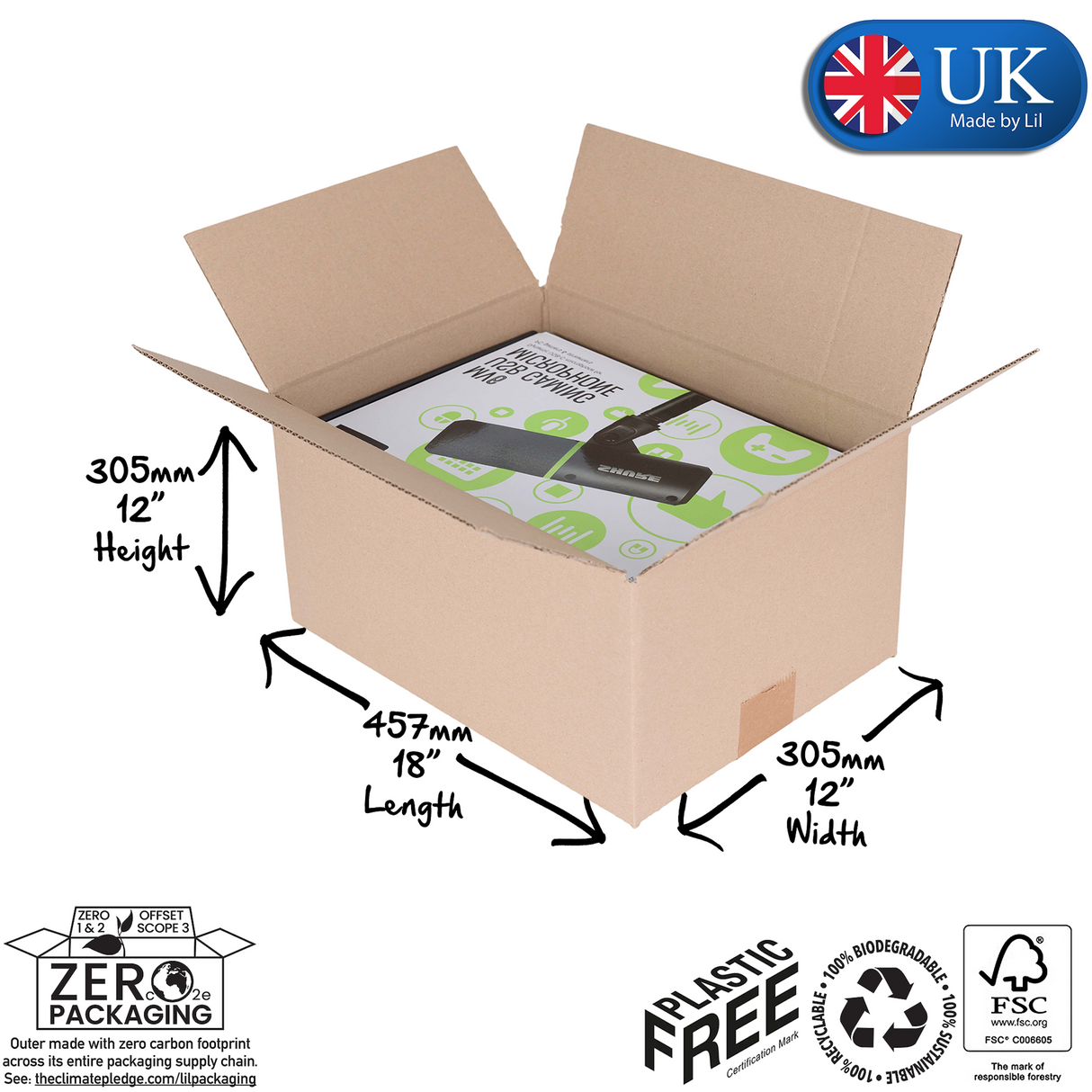 CSW020 Single Wall Cardboard Boxes 457 x 305 x 305mm (18 x 12 x 12")