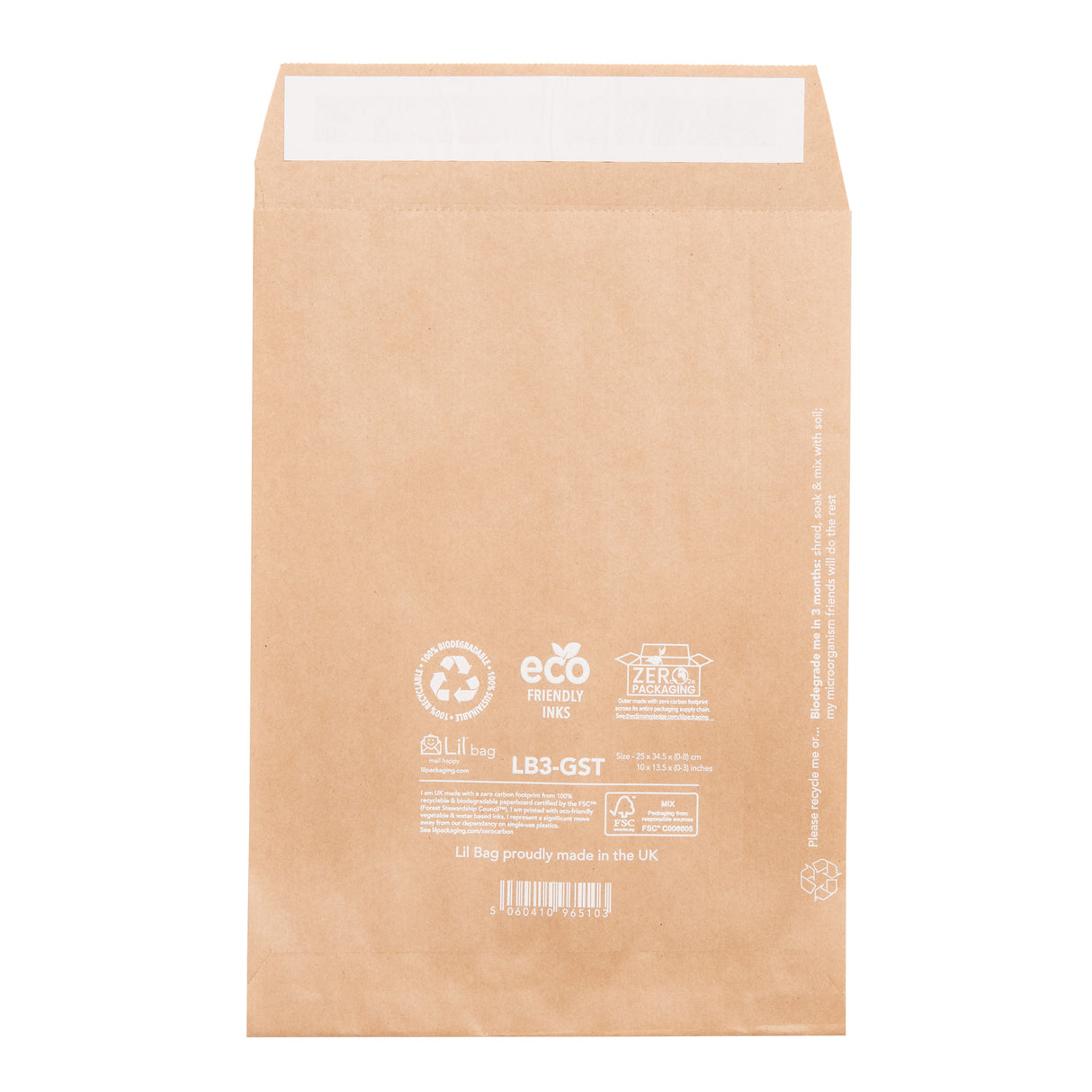 LB3-gst Gusseted Paper Mail Bag | Lil Packaging