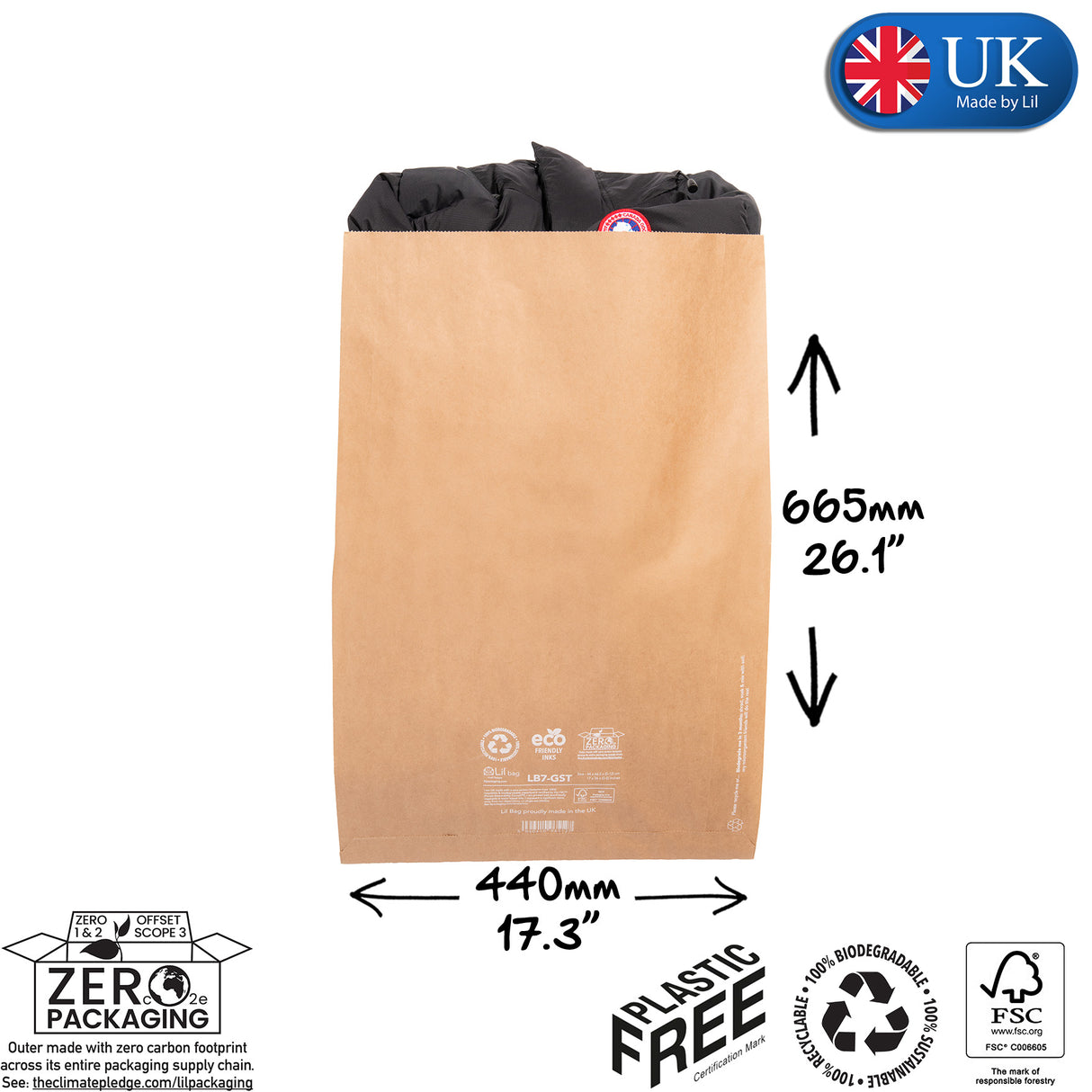 LB7-gst Gusseted Paper Mail Bag | Lil Packaging