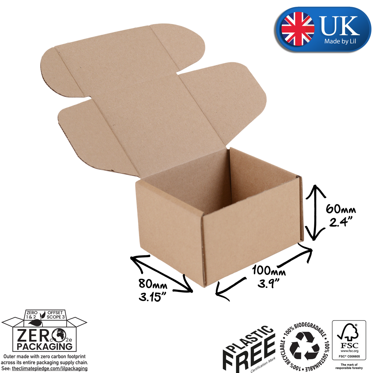 Lil RPT01/101 Cardboard Postal Boxes 100 x 80 x 60mm