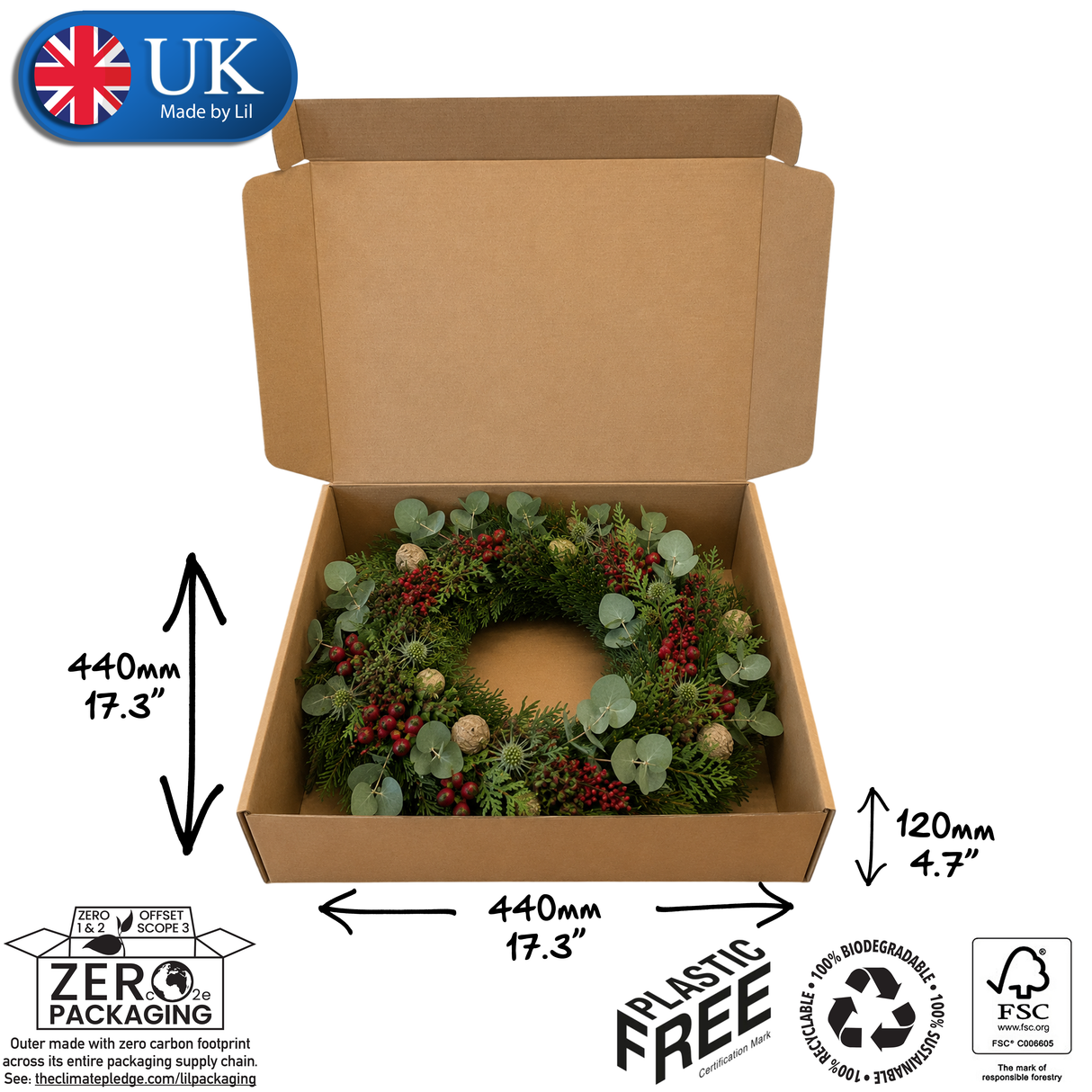 Lil CPP012 Floral Wreath Postal Boxes 440 x 440 x 120mm