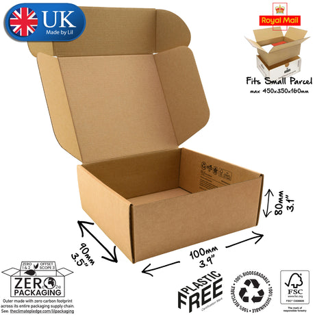 10x9x8cm Cardboard Postal Box Lil Packaging
