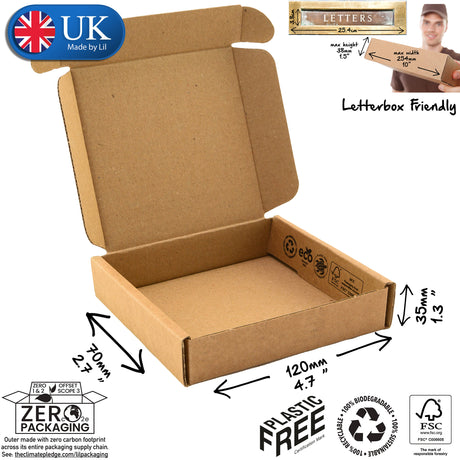 12x7x3.5cm Cardboard Postal Box Lil Packaging