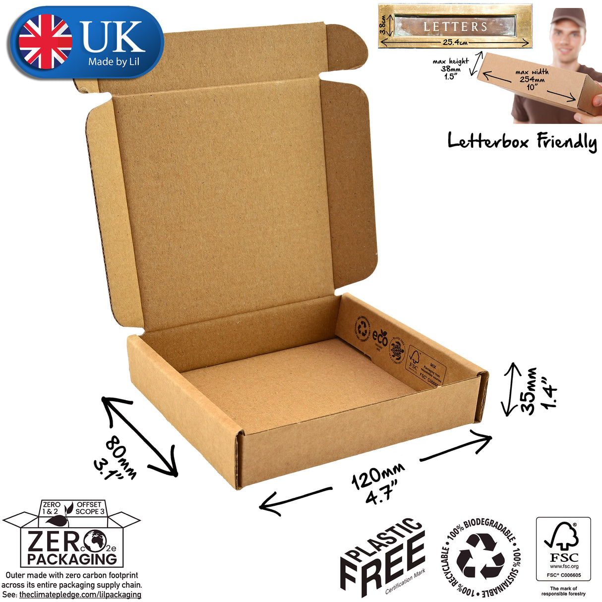 12x8x3.5cm Cardboard Postal Box