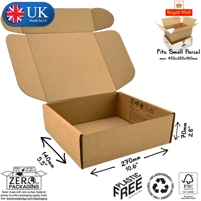 27x14x7cm Cardboard Postal Box Lil Packaging