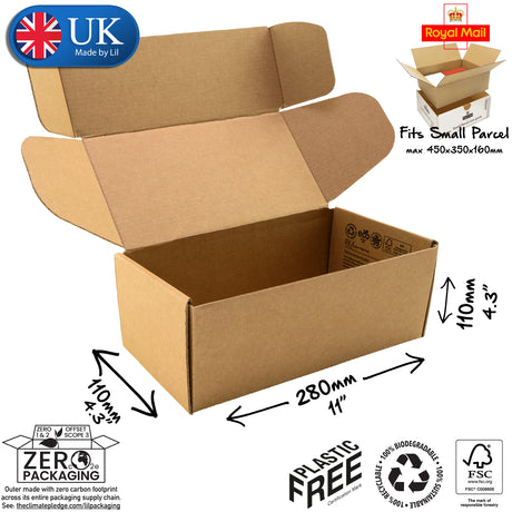 28x11x11cm Cardboard Postal Box Lil Packaging