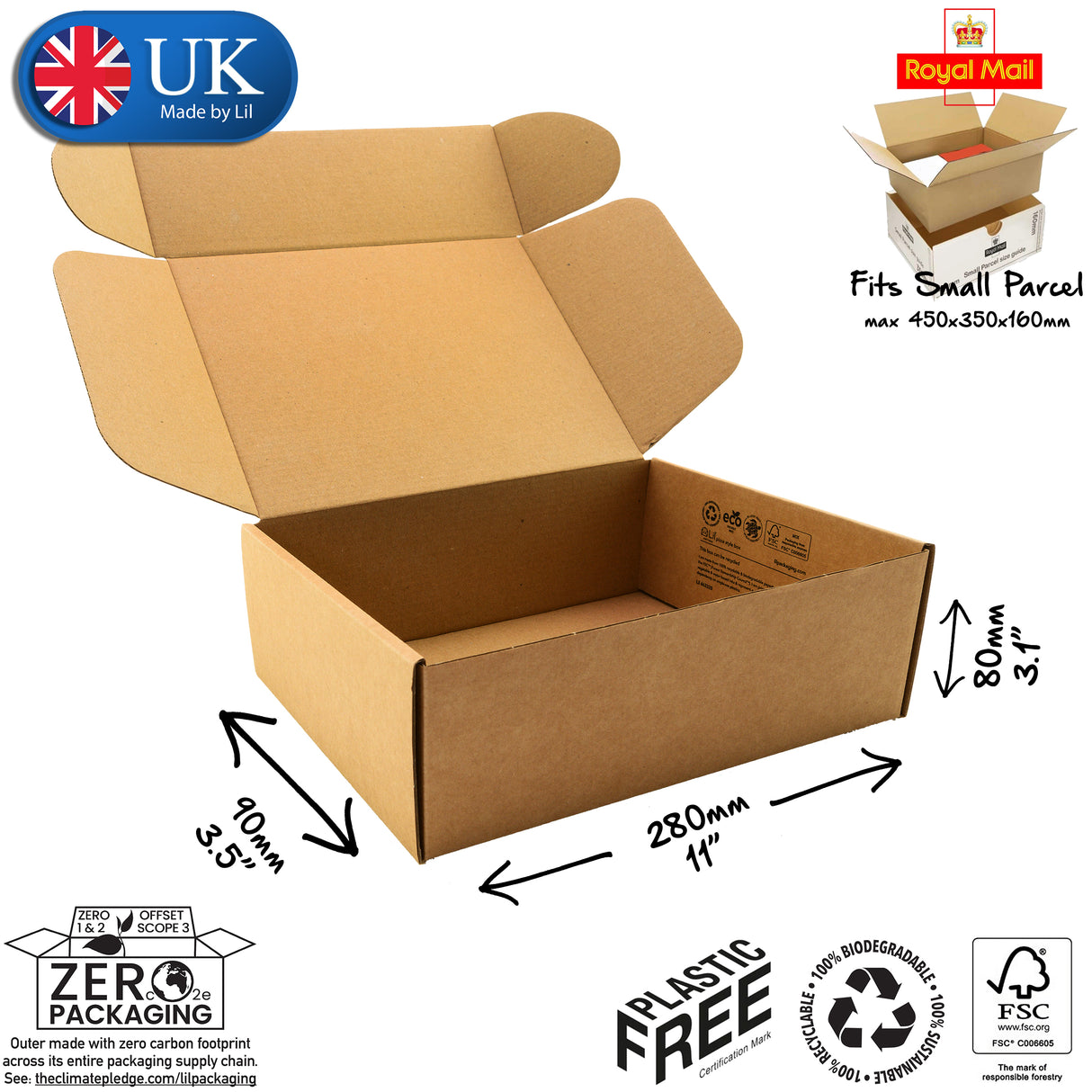 28x9x8cm Cardboard Postal Box
