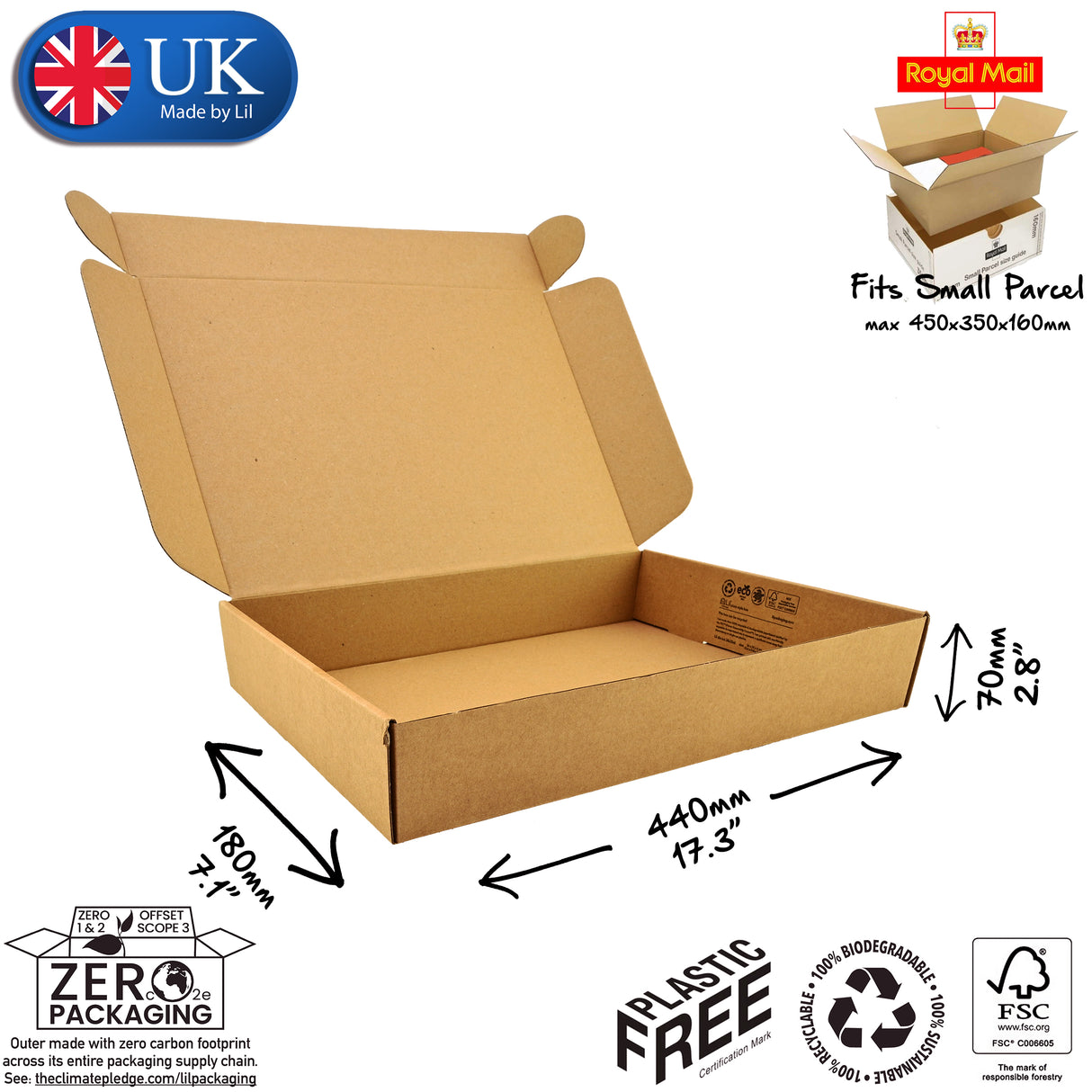 44x18x7cm Cardboard Postal Box