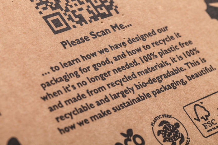 Kraft packaging with QR code  made by Lil Packaging