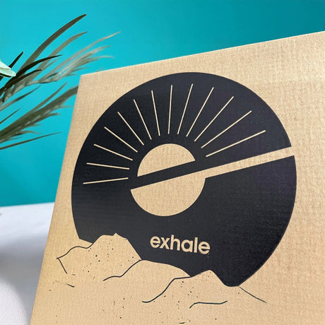 Exhale Coffee printed cardboard envelope from Lil Packaging