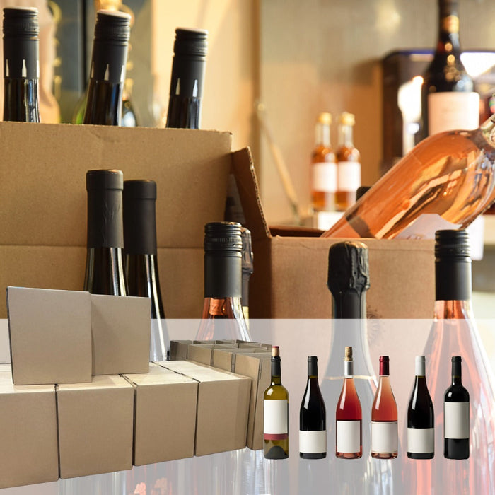 image of wine bottle packaging and wine bottles