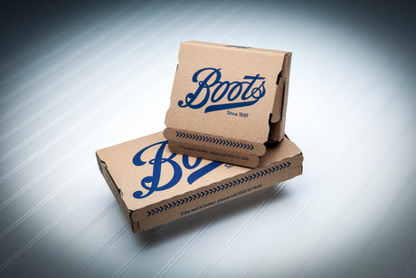 Pharmaceutical Packaging showing eco-friendly, fsc-certified plastic free boxes for boots pharmacy