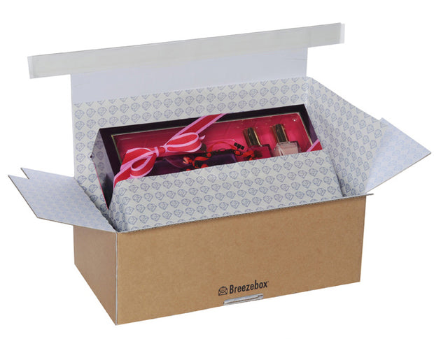 IS1 Breezebox retention packaging box 205x150x100mm open showing suspension system