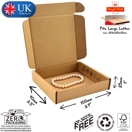 10x9x2.5cm Cardboard Postal Box for Trinkets