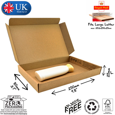 25x8x2.5 cardboard postal box 