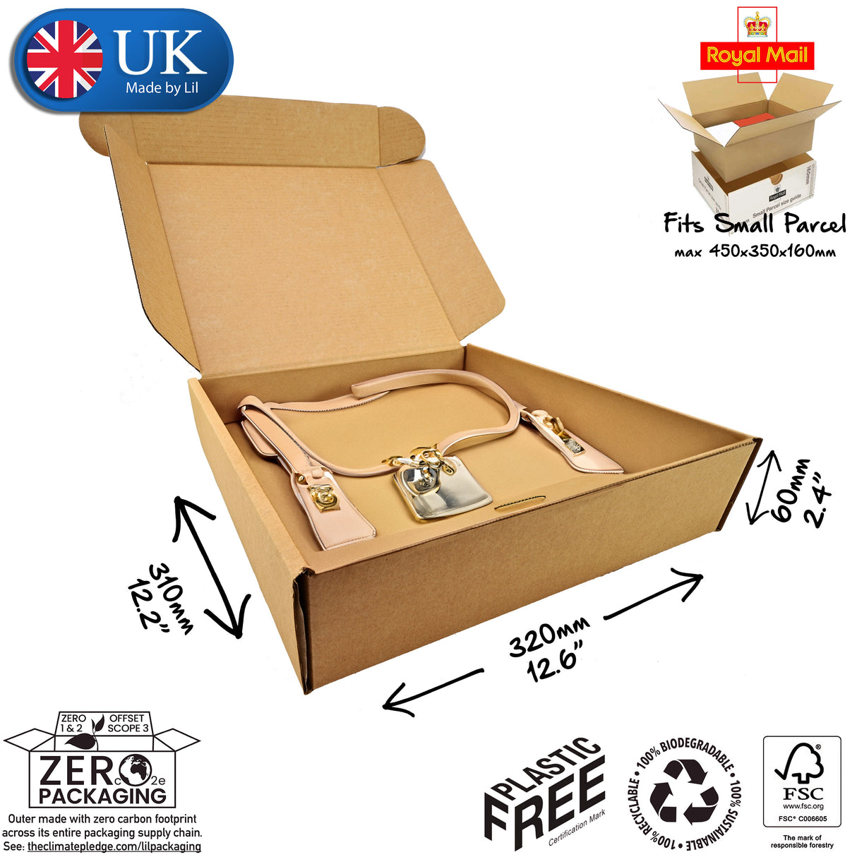 32x31x6cm Cardboard Postal Box for handbags