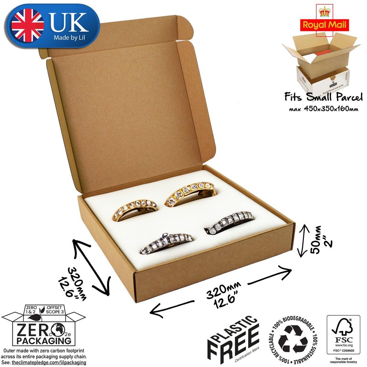 32x32x5cm Cardboard Postal Box for jewellery