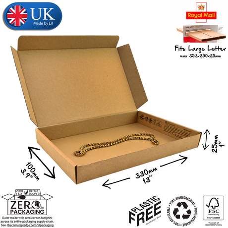 33x10x2.5cm cardboard postal box for necklaces