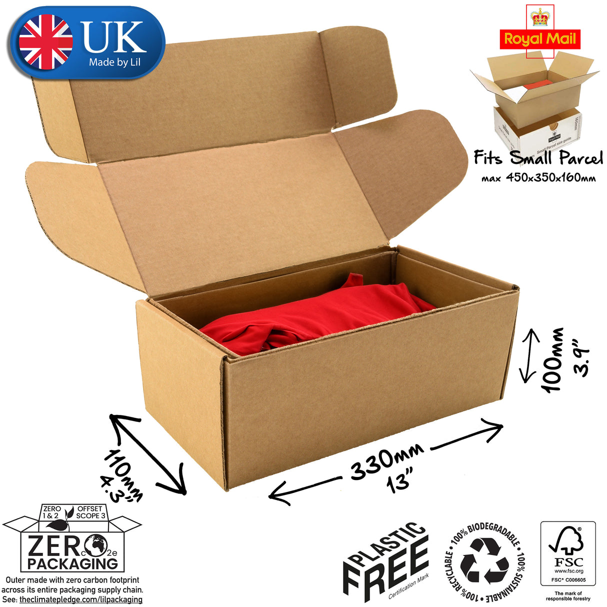 33x11x10cm Cardboard Postal Box for clothes