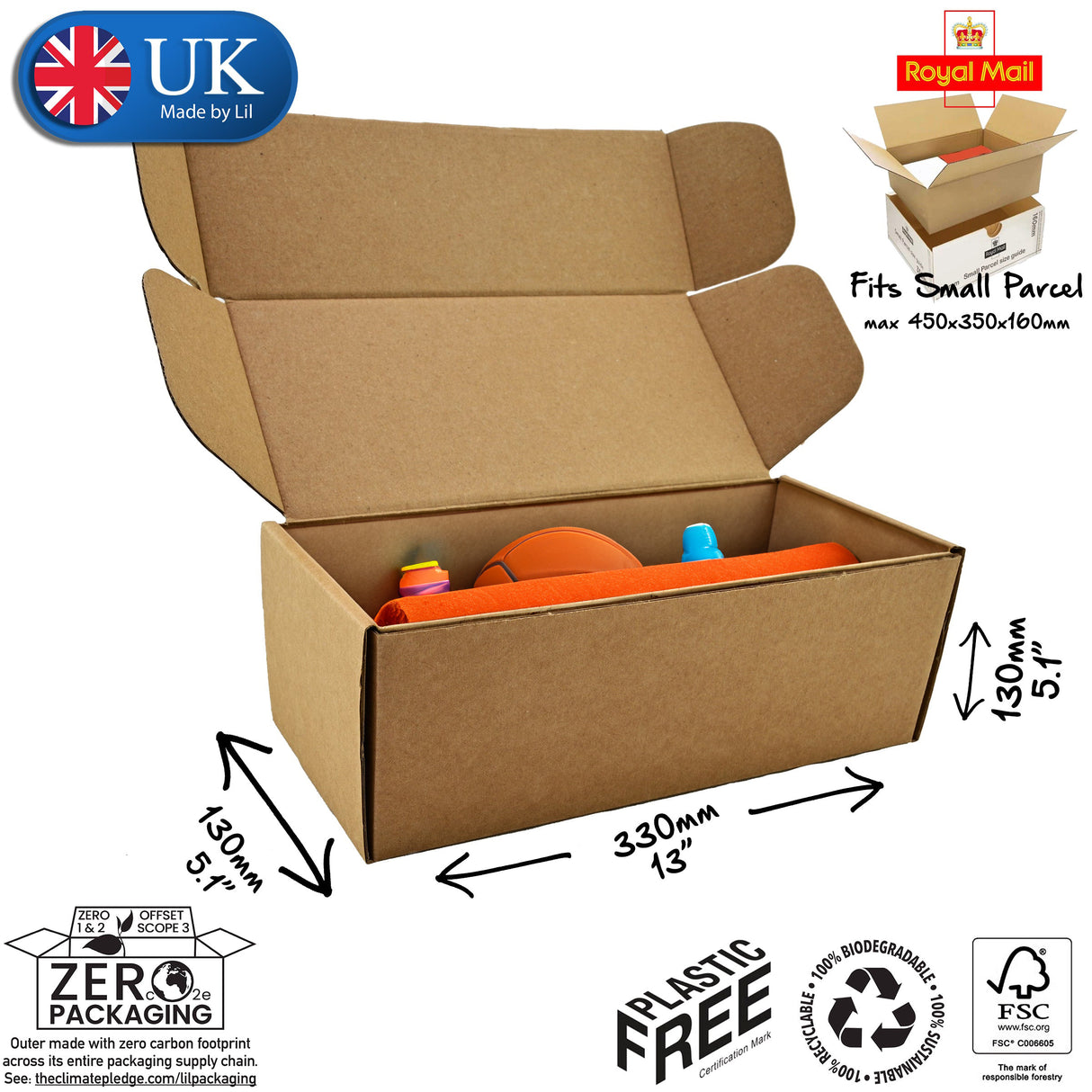 33x13x13cm Cardboard Postal Box for sport equipment