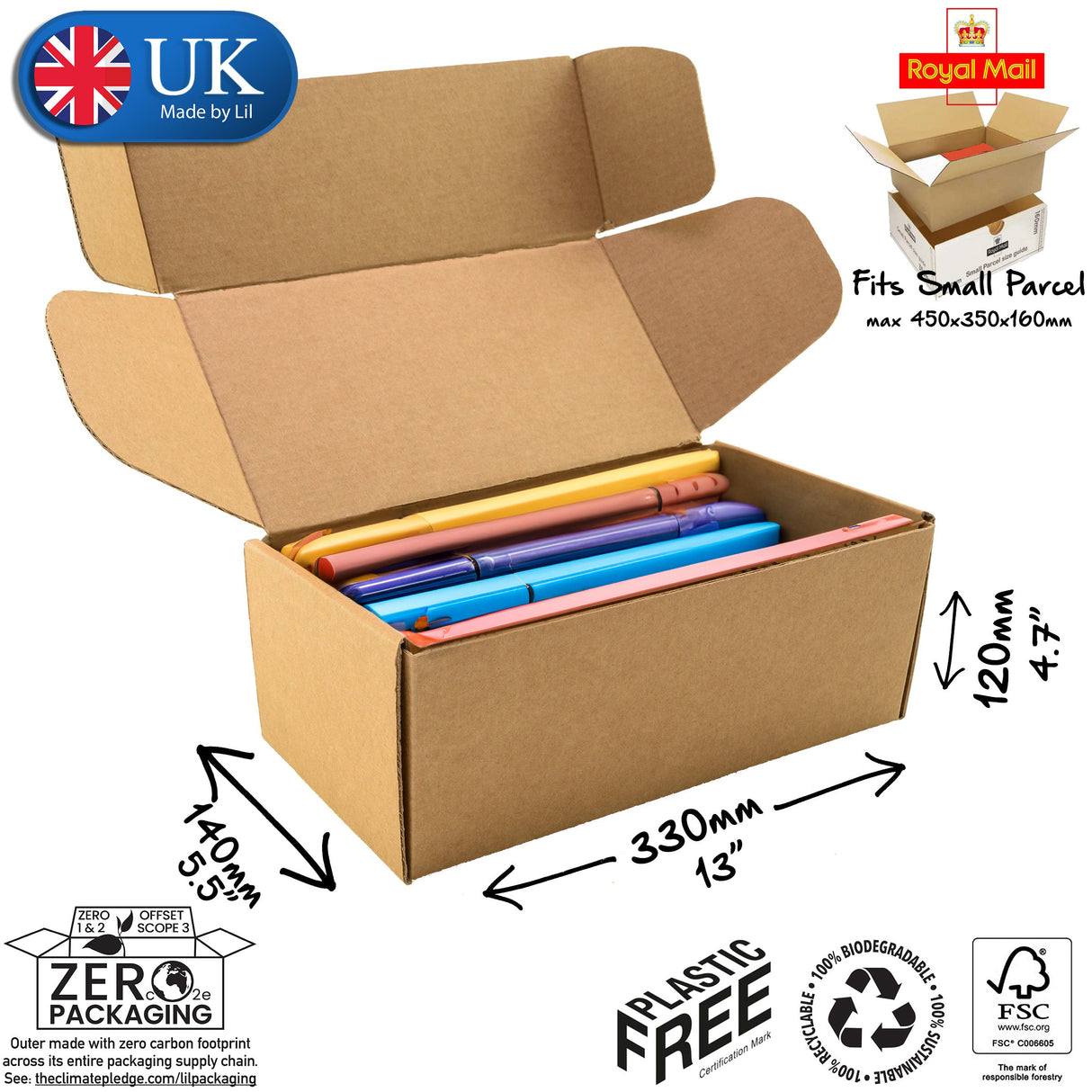 33x14x12cm Cardboard Postal Box for stationary