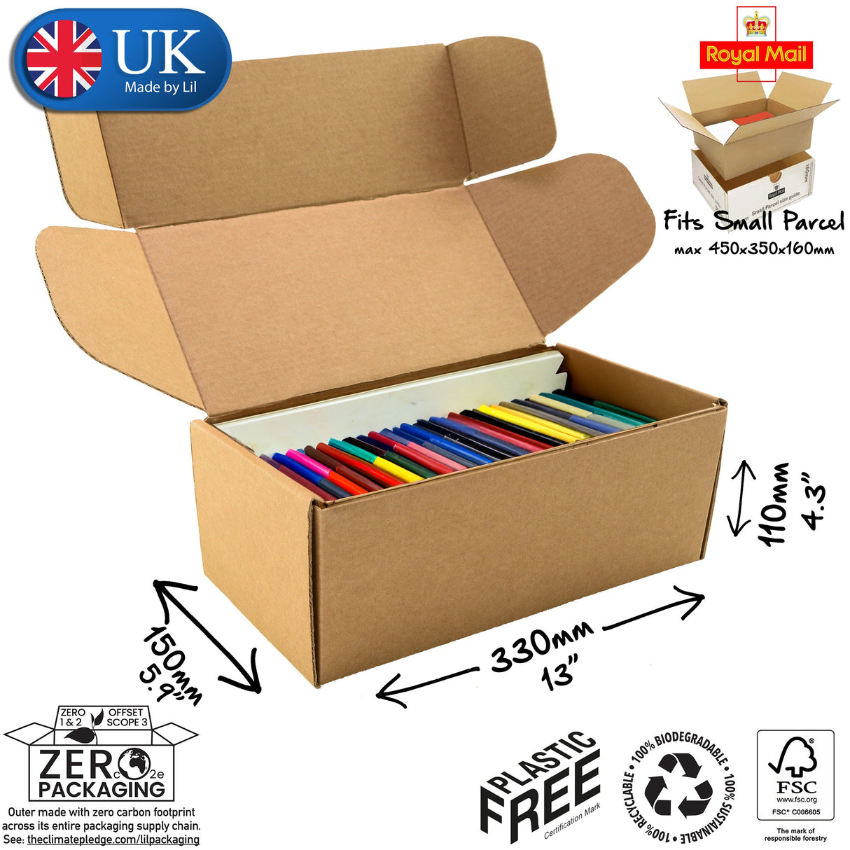 33x15x11cm Cardboard Postal Box for craft supplies