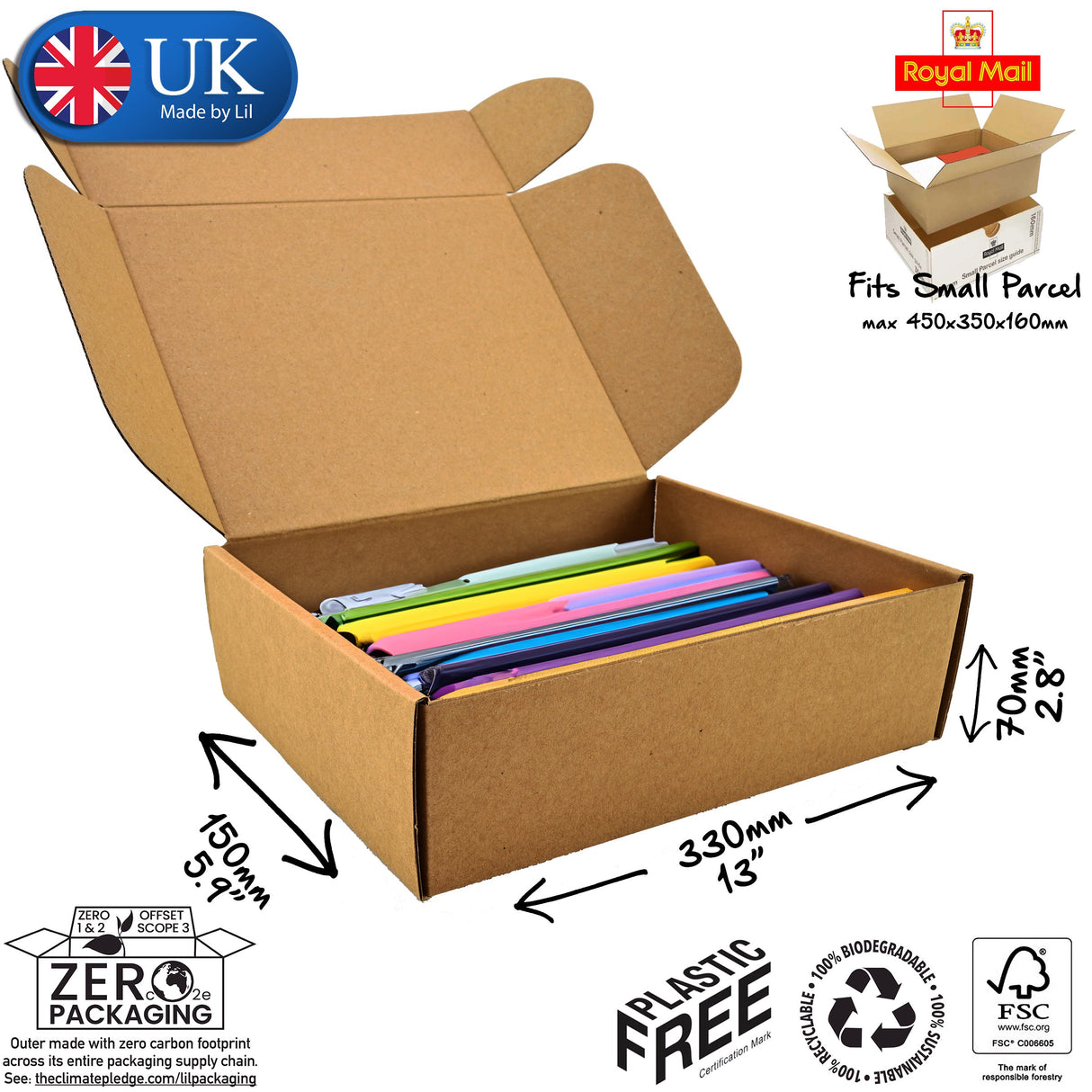 33x15x7cm Cardboard Postal Box for stationary