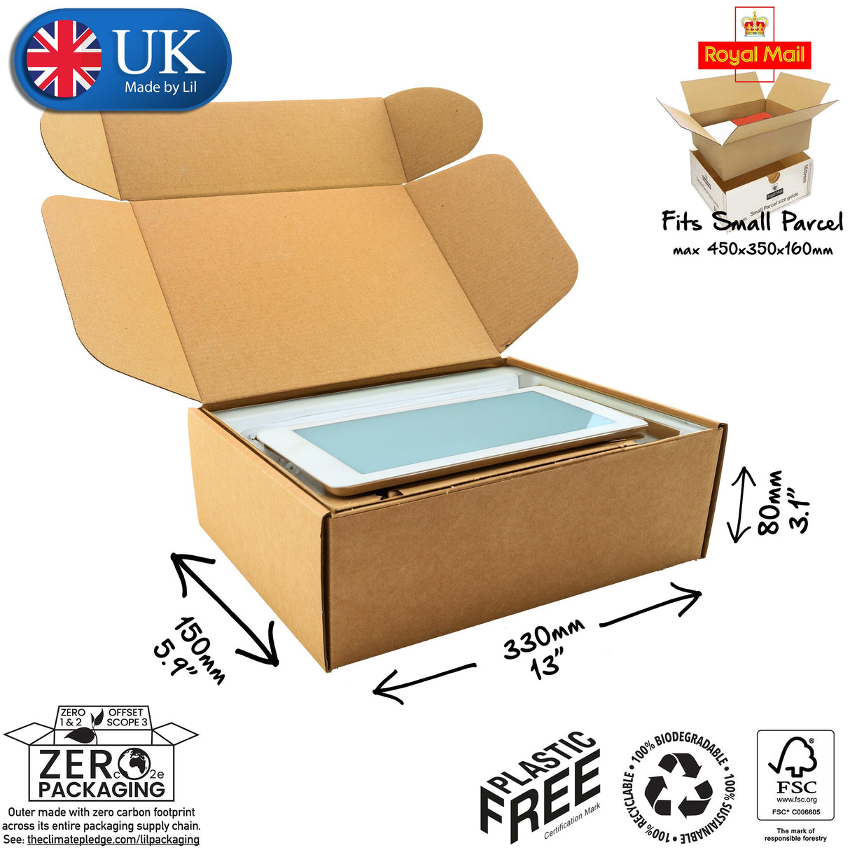 33x15x8cm Cardboard Postal Box for gadgets