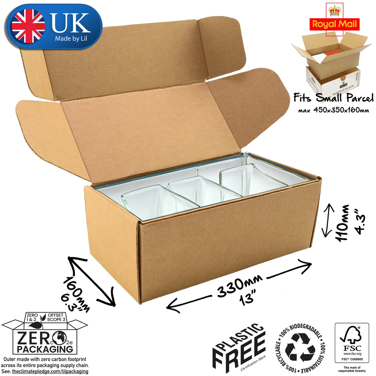 33x16x11cm Cardboard Postal Box for fragile items