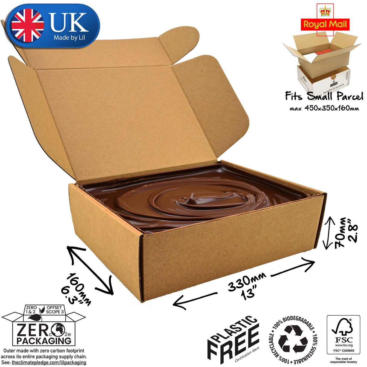 33x16x7cm Cardboard Postal Box for chocolate