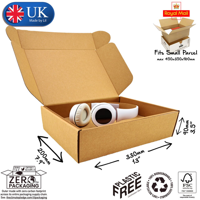 33x20x9cm Cardboard Postal Box for headphones