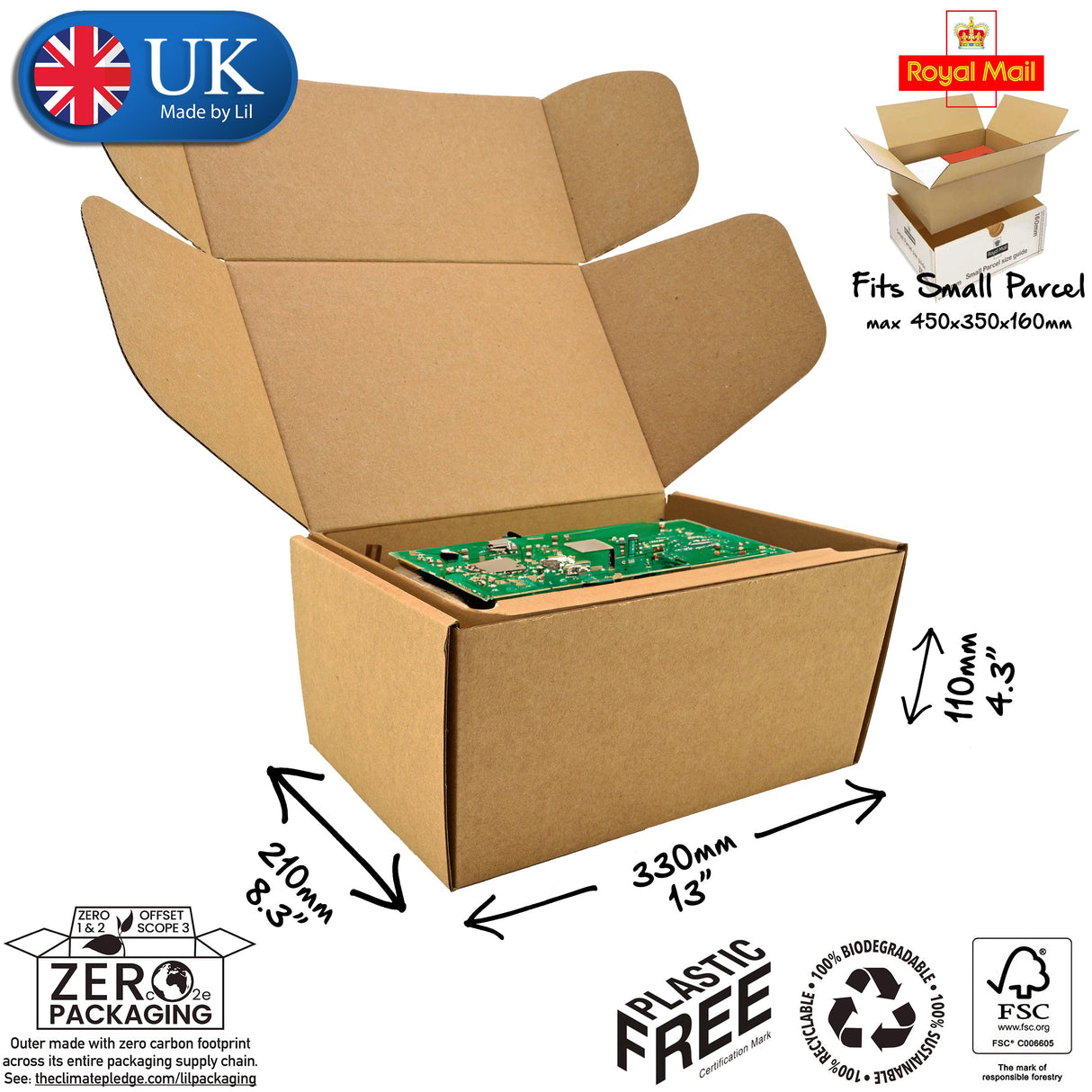 33x21x11cm Cardboard Postal Box for electronics