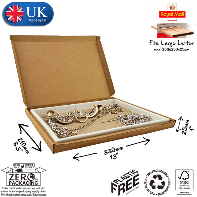 33x21x2.5cm Cardboard Postal Box for jewellery