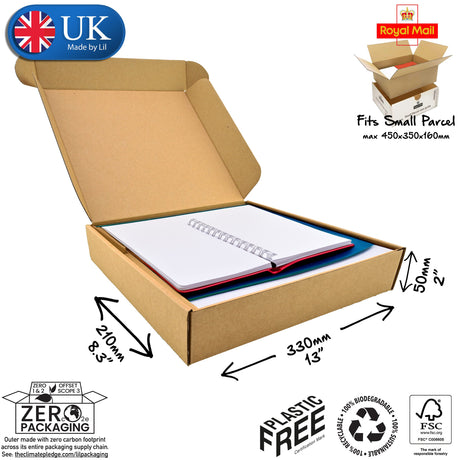 33x21x5cm Cardboard Postal Box for notebooks