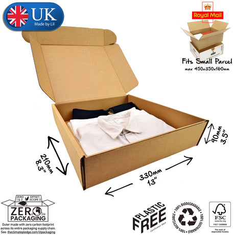 33x21x9cm Cardboard Postal Box for clothes